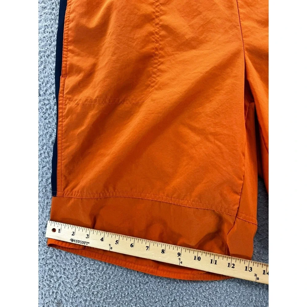 Vintage 90s Nike Shorts Mens Large Orange Blue Spell Out Swim‎ Trunks Gym